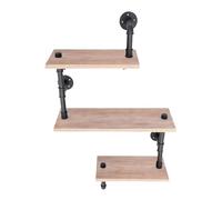 Madelynn Estantería industrial tubular de 3 niveles, 60 x 20 x 100 cm, montaje en pared, estilo industrial, 30-50 kg, capacidad de carga por nivel, grosor de placa de 20 mm, bordes redondeados para