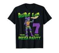 Mademark x Teenage Mutant Ninja Turtles - Amigo soy 7 Años Donnie Pizza Fiesta de Cumpleaños Camiseta