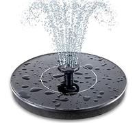 Mademax - Fuente solar flotante e independiente con bomba de agua mejorada de 1,4 W y 4 boquillas para bebederos para pájaros, jardines, estanques, piscinas o exteriores