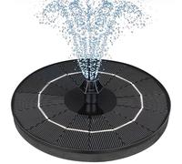 Mademax Fuente solar mejorada con 4 boquillas y fijador fáciles de instalar, bomba de fuente alimentada por energía solar para baño de pájaros, jardín, estanque, piscina, pecera, exterior