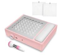 Madenia Aspirador de Uñas Profesional - 56W Colector de Polvo Salón de Uñas con 2 Filtros Reutilizables y 1 Cepillo, Potente Extractor de Polvo para Uñas de Gel Acrílico (Rosa)