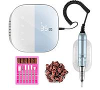 Madenia Torno para Uñas Eléctrico 35000 rpm Profesional Lima de Uñas Electrica de Pedicura de Manicura de Acrílico o de Gel con Pantalla LED, 6 Brocas de Uñas, Potente y Silencioso,Azul
