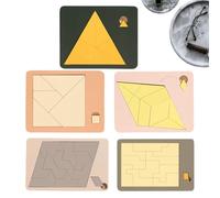 - Madera 13,7x11 cm Tangram geométrico | Tangram Cuadrado desaparece con Habilidades cognitivas Entretenimiento Familiar, Entretenimiento de Viajes | Adolescentes Adultos Jo