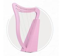 Madera 15/16/19 Cuerdas Lyre Harp para Reuniones Familiares, Actuaciones de la Banda Arpa de Lira Adultos, Amantes de la Música Arpa de Palanca Portátil(15 strings - pink)