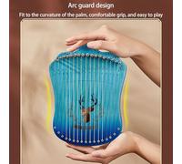 Madera 17 Cuerdas Agarre Cómodo Lyre Harp para Estudiantes Adultos, Arpa de Lira Portátil Arpa de Palanca para la Escuela, Cámping Enseñanza Musical(Plate Log+Pack+Strings)