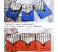 Madera 17 Teclas Kalimba Marimba Portátil para Fiestas en la Playa Actuaciones en Bodas Piano de Pulgar con Martillo de Afinación, Instrucción de Estudio(Cat B)