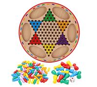 Madera 2 en 1 Checkers Flying Chess Safe Safe Educational Interaction Puzzle Juguetes para niños para Familia