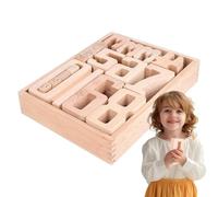 Madera 34 Números de Pila Naturaleza, Juguetes educativos, Cifras para apilamiento y aritmética, Renderizado Duradero, Duradero, Libre de contaminantes, de Madera Editada - Bloques de Construcción