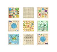 Madera ajedrez Tablero de ajedrez Interactivo multifunción de Madera Que fomenta la lógica y la imaginación. Juguete Divertido for Viajes y Fiestas Familiares. niños(9-in-1)