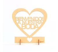 MADERA BIENVENIDOS A BODA - Carteles decoración mesas boda