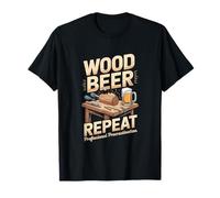 Madera Cerveza Repetir Procrastinación Profesional Carpintería Camiseta
