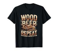 Madera Cerveza Repetir Procrastinación Profesional Carpintería Camiseta