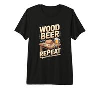 Madera Cerveza Repetir Procrastinación Profesional Carpintería Camiseta Premium