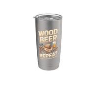 Madera Cerveza Repetir Procrastinación Profesional Carpintería Vaso térmico de acero inoxidable de doble pared