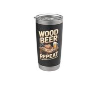 Madera Cerveza Repetir Procrastinación Profesional Carpintería Vaso térmico de acero inoxidable de doble pared