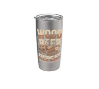 Madera Cerveza Repetir Procrastinación Profesional Carpintería Vaso térmico de acero inoxidable de doble pared