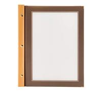 SECURIT Madera Columna Holder Menu - A4 Brown con 2 Insertos (4 páginas).