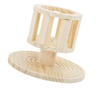 Madera Comedero Soporte Vertical para Conejos y Cobayas | Superficie Lisa y Resistente al Desgaste, Protege el Alimento del Desperdicio, Color Caqui
