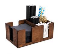Madera con pinzas para - Bar Accessory de cóctel precompresión y servilletero y Bar organizador