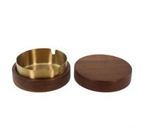 Madera con tapa, forro de acero inoxidable, soporte resistente al viento, bandeja de humo de gran capacidad, contenedor interior desmontable para cenizas para un uso fácil de limpiar en exteriores