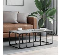 Madera contrachapada resistente estilo moderno Gris 100x50x35 5 cm | Mesa de centro gris Sonoma 100x50x35,5 cm madera ingeniería con estructura metálica, mesita salón elegante resistente al agua