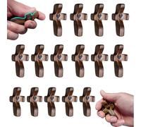 Madera Cruz Fidget - Cruce mi corazón, Cruces de oración para la Mano, Cruces de Bolsillo de Nogal para Alivio y oración de la ansiedad (15pcs)