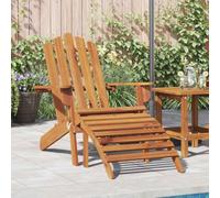 Madera de acacia maciza con reposapiés plegable marrón 75x84x90 cm | Silla Adirondack de jardín con reposapiés madera acacia maciza plegable exterior resistente al agua para patio terraza balcón