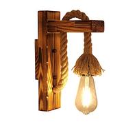 Madera De La Vendimia Lámpara De Pared Rústico Creativo Cuerda del Cáñamo E27 Luz A La Pared para Dormitorio Pasillo Restaurante Bar Decoración Iluminación