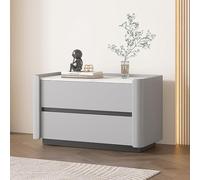 Madera de noche de madera, mesa lateral negra, mesa auxiliar de mesa lateral con 2 cajones grandes y estantes de almacenamiento, stand moderno de la noche, s rústica para dormitorio, sala de estar