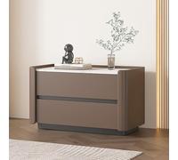 Madera de noche de madera, mesa lateral negra, mesa auxiliar de mesa lateral con 2 cajones grandes y estantes de almacenamiento, stand moderna de la noche, súbica s para dormitorio, sala de estar