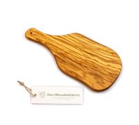 Madera de Olivo Tabla de Cortar, Tabla de Emparedado con Asa en Corte Natural - 25cm