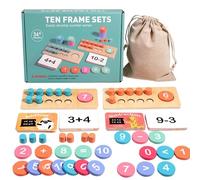 Madera diez marcos,Juego de madera diez marcos,Marco de matemáticas manipulativo | Materiales de aprendizaje de manipulación matemática para el aula conceptos matemáticos de maestros de preescolar