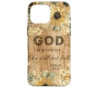 Madera Floral Christian God is Within Her She Will Not Fall Carcasa para iPhone 16 Pro MAX
