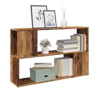 Madera ingeniería resistente estantería decorativa marrón 100x24x63 cm | Estantería madera envejecida 100x24x63 cm librero industrial con 4 estantes organizador para sala oficina y dormitorio
