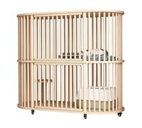 Madera Jaula para Gatos de Dos Pisos, Gran Villa para Gatos Multifunción con Ruedas, Jaula Trampa para Gatos con Plataforma de Salto, Adecuado para 2 Gatos (Color : A)