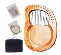 Madera maciza de 19 cuerdas Lyre Harp Mahogany, Clave C, Bajo E3 a Treble E6 Tuning Range, símbolos fonéticos tallados, mejor regalo para niños adultos (Color : Natural)