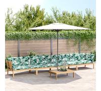 Madera maciza de acacia exterior modular 5 piezas 100x60x30 cm marrón | Set de sofás de palets de jardín y cojines 5 pzas madera acacia con mesa exterior modular