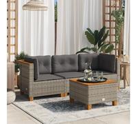 Madera maciza de pino Uso exterior con diseño de palets Gris 5 piezas | Juego de muebles de jardín 5 piezas madera maciza de pino gris, sofá modular exterior patio terraza, resistente intemperie