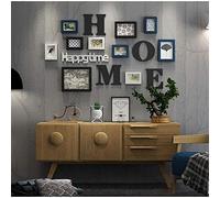 Madera Maciza Simple Foto De La Pared Conjunto De Marcos De Fotos para Multiples para Pared Creativo Marco De Foto Marco Pared De Fondo Dormitorio Marco De Fotos Collage Blanco - Nero Bianco Blu