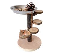 Madera Madera Casa residencial Animales pequeños Escalera Centro de Trabajo - Área de roedores Enriquecimiento de Animales Orden Ascendente Juguete con aleación de Acero Inoxidable Plato de