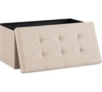 Madera Nieve Banco con Almacenamiento, Banco Acolchado, Taburete, baúl con Capacidad de Carga de hasta 300 kg (Beige, 76x38)