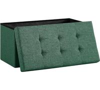 Madera Nieve Banco con Almacenamiento, Banco Acolchado, Taburete, baúl con Capacidad de Carga de hasta 300 kg (Green, 76x38)