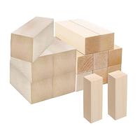 Madera Para Tallar 15 PCS Bloques de Madera para Tallar Madera para Tallar de Tilo Bloques de Madera Sin Terminar para Manualidades Principiantes Bricolajes Carpinterías 5PCS10*5*5+10PCS10*2.5*2.5cm