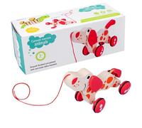 Madera Pull Toys - Wood, 11.42x4.72x3.94in Puppy Pull-Along Toy | Walking Developmental String Toy, Educational Kids PullToy For Boys, preescolar, Playtime, Motor Skill Building