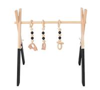 Madera recién nacido juego gimnasio - marco de actividad plegable, de desarrollo temprano | Entrenador de habilidades de motor sensorial para guardería, sala de estar, centro educativo de