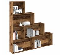 Madera resistente 6 compartimentos diseño clásico Marrón 157x24x160 cm | Estantería madera envejecida 157x24x160 cm librero industrial con 6 estantes para sala hogar oficina resistente