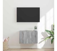 Madera Resistente Montaje en Pared Rectangular Gris 59 5 x 31 x 40 cm | Mueble de TV Montado en la Pared 59,5x31x40 cm Gris Sonoma, Soporte Flotante para Sala con Estante y 2 Puertas, Gabinete de