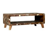 Madera rústica diseño minimalista modelo contemporáneo Multicolor 90 x 50 x | Mesa de Café 90x50x35 cm Madera Sólida Recuperada Rústica con Estante para Sala Estar Moderno Almacenamiento