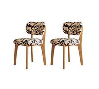 Madera sillas comedor pack 4 Silla de comedor moderna de cuero, sillas salon tapizada y resistente a los arañazos ideal para cocinas salones y comedores / color Wooden legs + floral pattern set of 2
