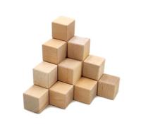 Madera sin terminar para cubos de madera de bricolaje, bloques de abedul cuadrados en blanco, para pintar y decorar, hacer rompecabezas, manualidades y proyectos de bricolaje (2 piezas de 3 cm)